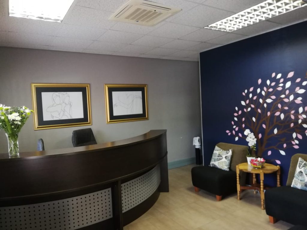 Reception area at Reproductive Choices SA in Centurion providing a welcoming and professional environment for patients.